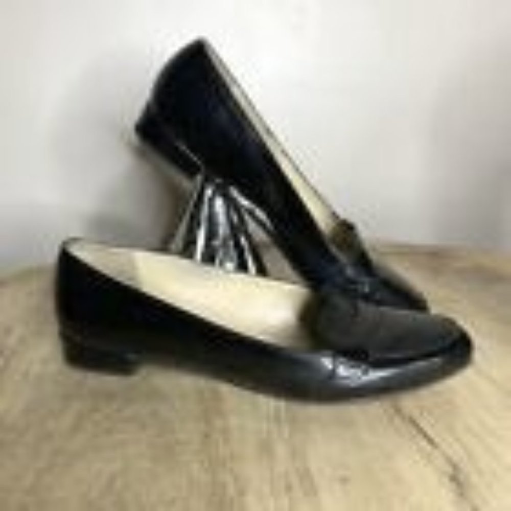 Kate Spade Black Patent Leather Penny Loafer Flats